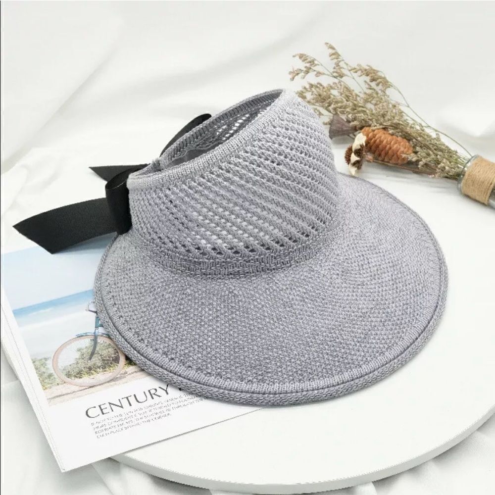Dove Gray Foldable Wide Brim Roll Up Visor Hat